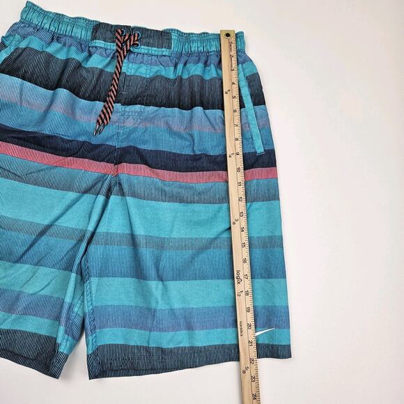Nike Swim Volley Shorts Trunks Men's L Mesh Lined 11" Abstract Blue/Pink Striped - Picture 7 of 10